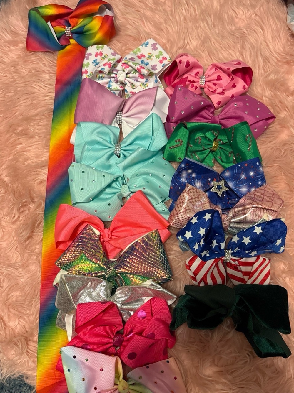 Assorted Kids Hair Bows - Rainbow & Multicolor Pack